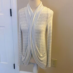Francesca’s Shimmery Drape Cardigan Sweater